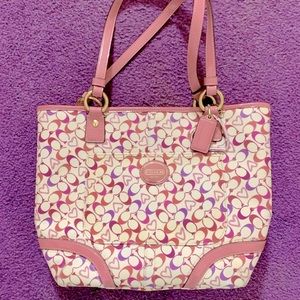 ✳️SALE✳️COACH Bias Heart (Creme-Pink-Purple) Tote
